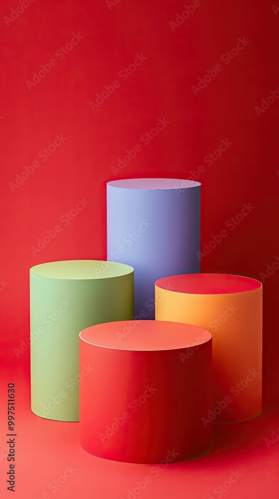 Fototapeta premium Stylish 3D Shapes Podium for Product Display in Elegant Design