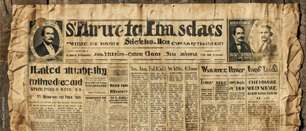 Naklejka premium Old Newspaper Article
