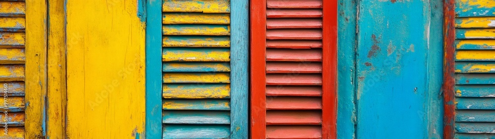 Vibrant Wooden Shutters, a charming display of color and craftsmanship, enhancing the beauty of a quaint home, inviting warmth and character to the exterior facade. Vibrant Wooden Shutters, a charming display of color and craftsmanship, enhancing the beauty of a quaint home, inviting warmth and character to the exterior facade.