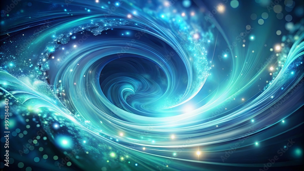 A swirling blue vortex of light and energy with glowing particles in the background. A swirling blue vortex of light and energy with glowing particles in the background.