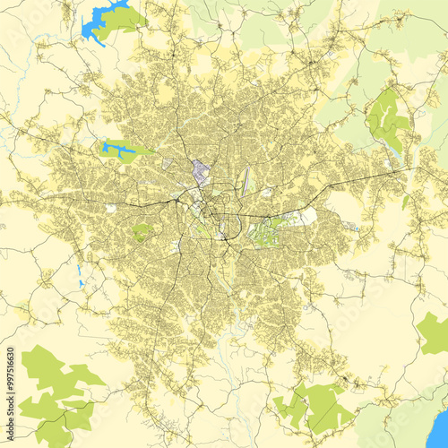 City map of Kumasi, Ghana photo