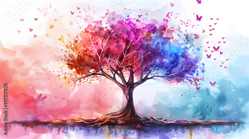 Skyroot Tree fantasy tree Watercolor photo