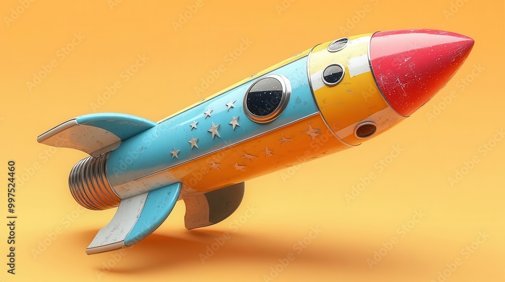 vivid 3d rendering of a colorful space rocket soaring against a clean white background showcasing imaginative design and futuristic elements inviting exploration and adventure vivid 3d rendering of a colorful space rocket soaring against a clean white background showcasing imaginative design and futuristic elements inviting exploration and adventure