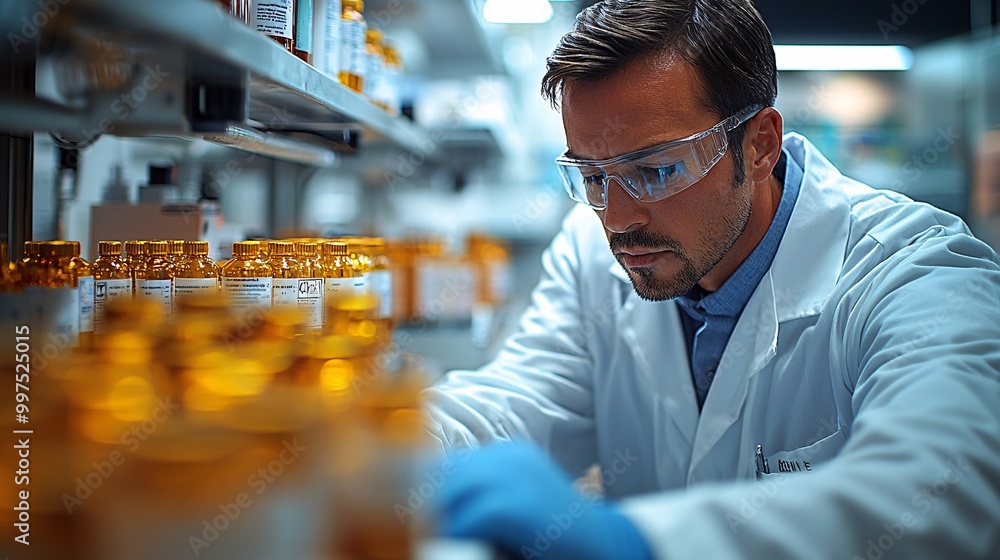 Healthcare Professional Working in a Laboratory Scene Healthcare Professional Working in a Laboratory Scene