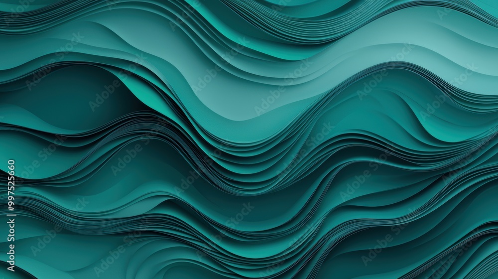 Abstract wave pattern in shades of teal, creating a fluid and dynamic visual effect. Abstract wave pattern in shades of teal, creating a fluid and dynamic visual effect.