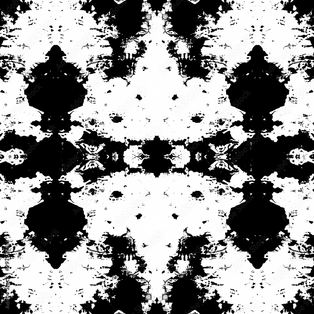 A striking black and white abstract pattern featuring symmetrical ink splashes, creating a bold and dynamic visual effect. A striking black and white abstract pattern featuring symmetrical ink splashes, creating a bold and dynamic visual effect.