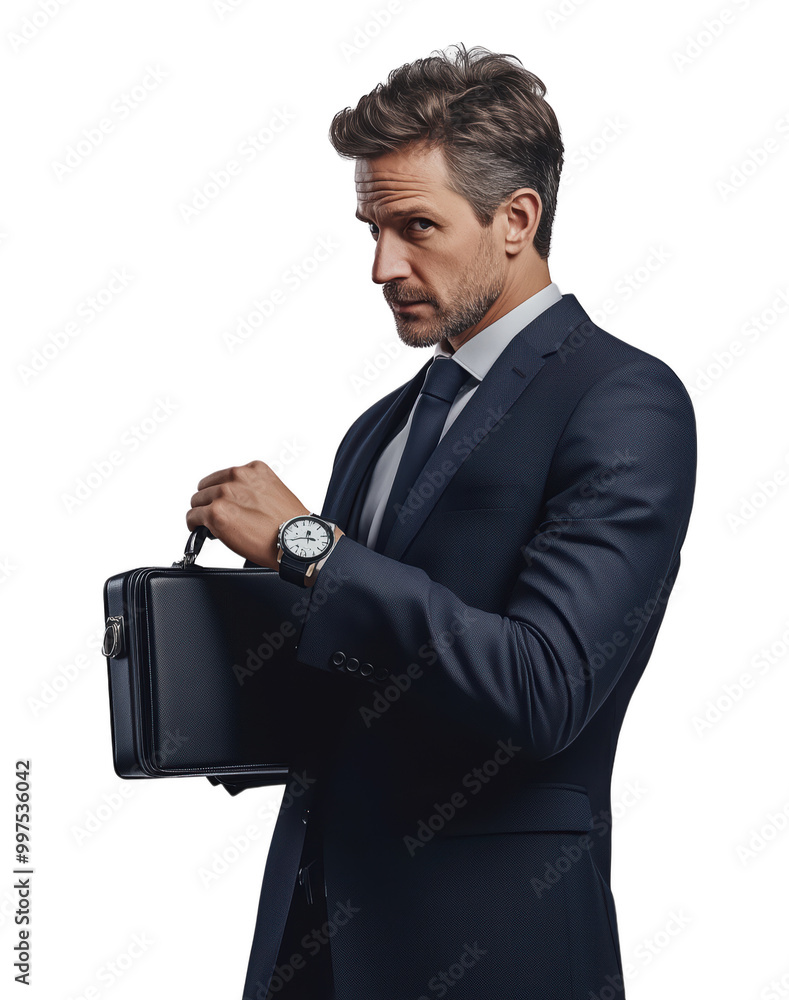 Executive Businessman in Suit Holding Briefcase on Transparent Background - Isolated PNG for Professional and Corporate Use Executive Businessman in Suit Holding Briefcase on Transparent Background - Isolated PNG for Professional and Corporate Use