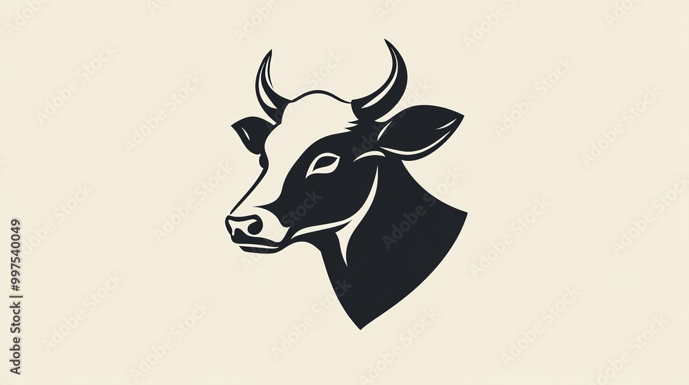 A minimalistic logo design featuring a side view of a cow's head, embodying simplicity and elegance. This logo captures the essence of the cow through clean lines and a refined aesthetic, A minimalistic logo design featuring a side view of a cow's head, embodying simplicity and elegance. This logo captures the essence of the cow through clean lines and a refined aesthetic,