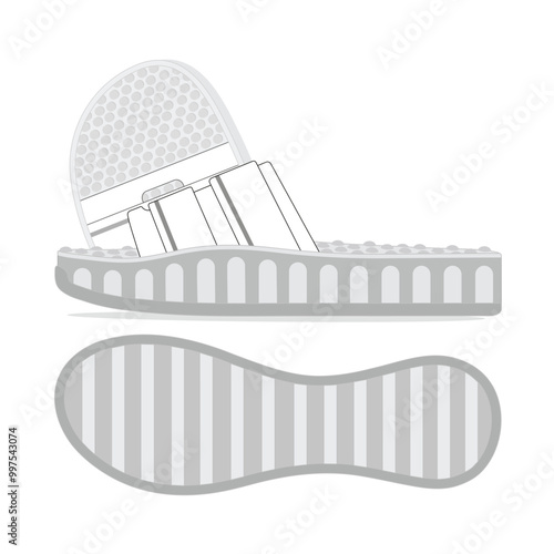 Women slide sandals vector design mockup template