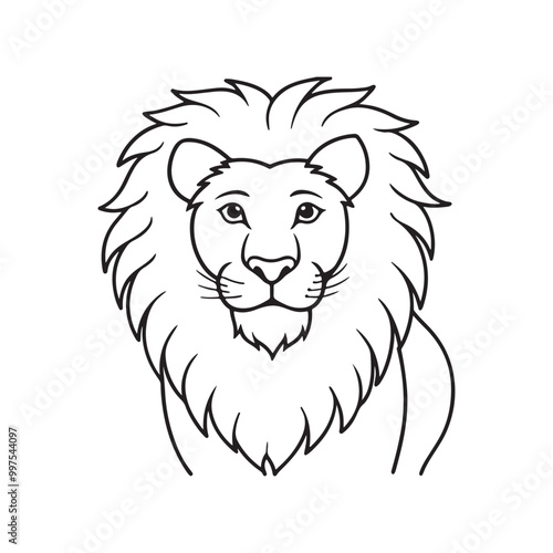 Lion Line art vector style illustration