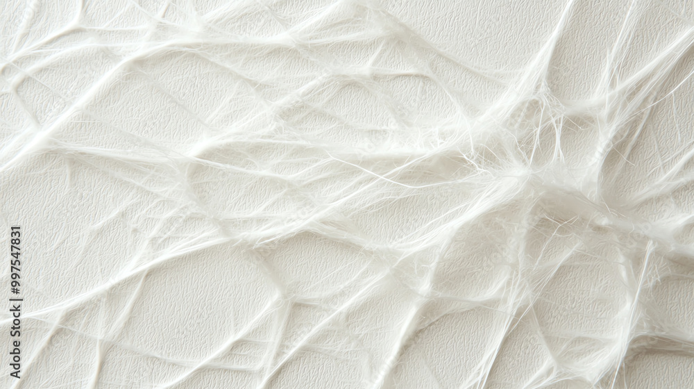 Obraz premium Abstract texture with intricate white thread patterns on a clean background.