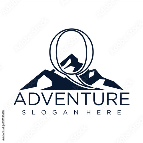 Adventure logo template with letter