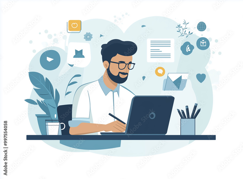 businessman working on laptop businessman working on laptop