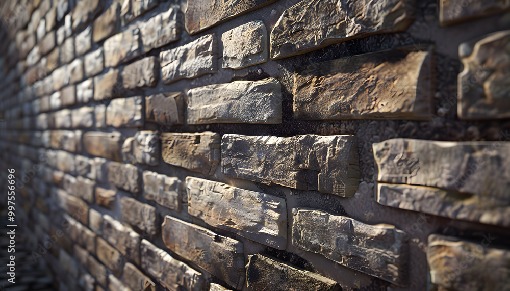 Detailed close-up of a rustic stone wall, showcasing textured bricks with earthy tones and natural imperfections. Detailed close-up of a rustic stone wall, showcasing textured bricks with earthy tones and natural imperfections.