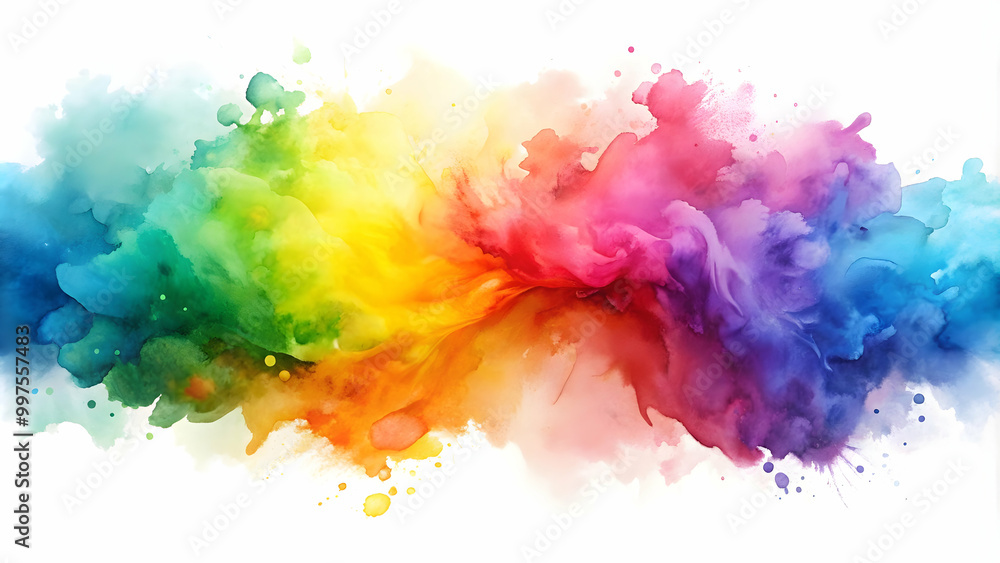 Obraz premium Delicate and fluid brushstrokes of watercolors in various colors , art, painting, brushstrokes, watercolors, delicate
