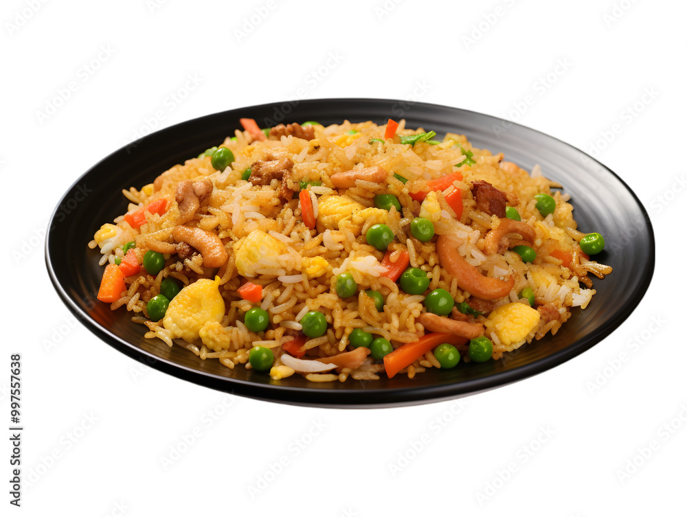 a dish of Fried Rice on transparent background a dish of Fried Rice on transparent background