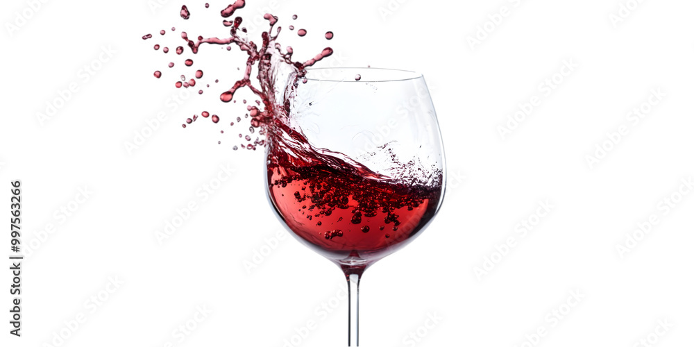 Red Wine Splashing in Glass Isolated on White Red Wine Splashing in Glass Isolated on White