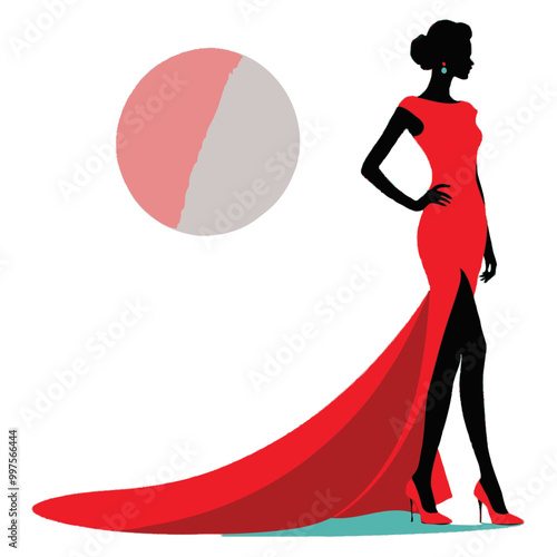 A fashion model showcasing beauty and elegance, PNG