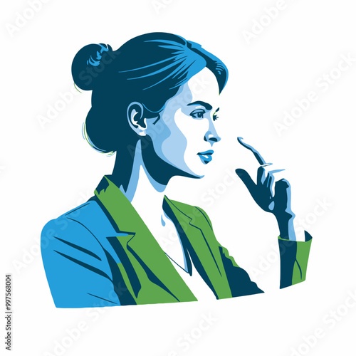 A motivational speaker woman. PNG and Vector
