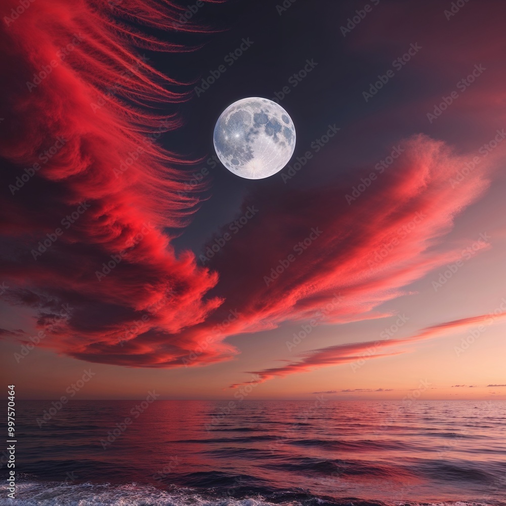 Obraz premium moon over the sea