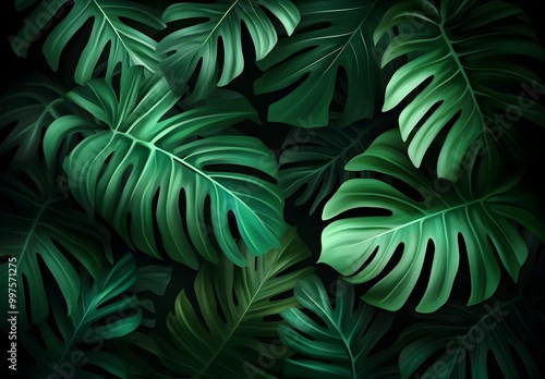 Lush Green Tropical Leaves