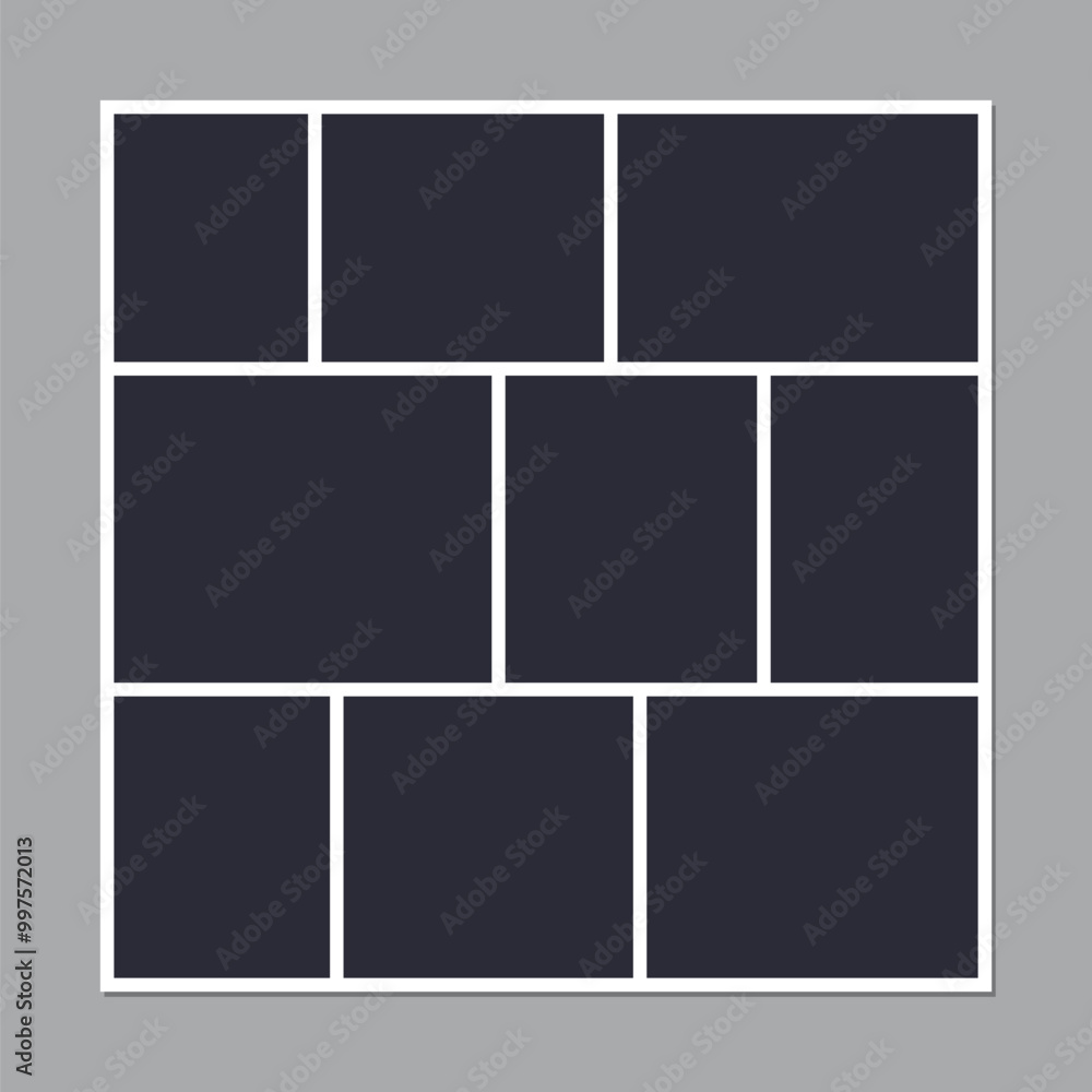 Black photo frame collage template Black photo frame collage template