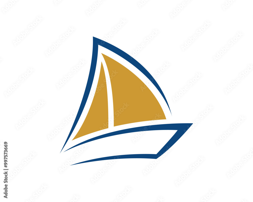 Letter S with sailing boat shape vector logo Letter S with sailing boat shape vector logo