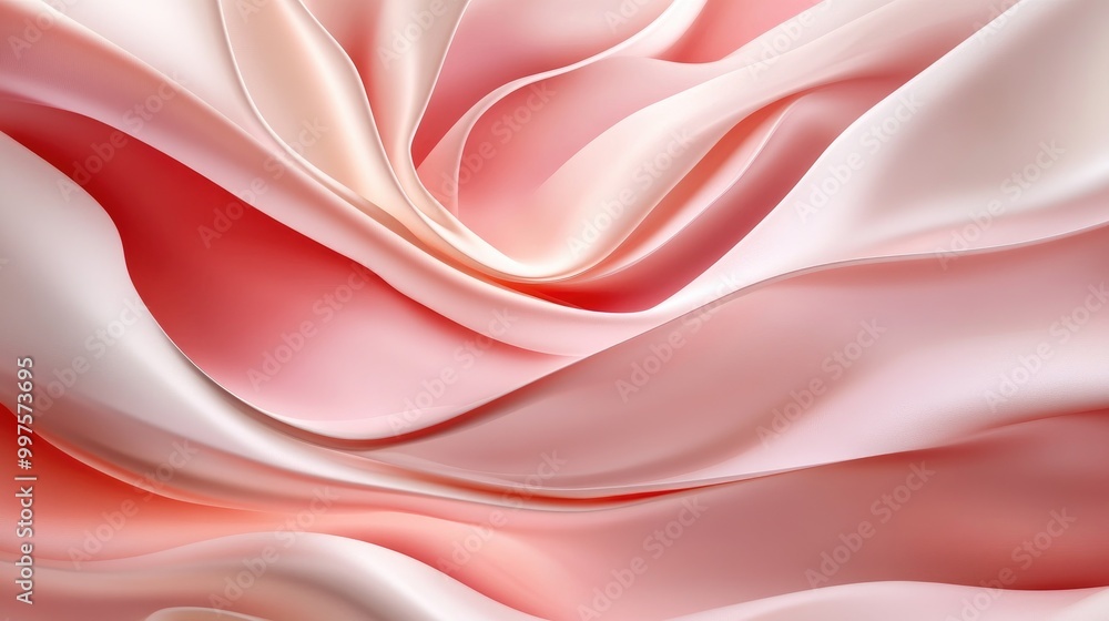 Obraz premium Soft Pink Silk Fabric Flowing Elegantly
