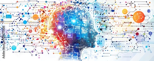 Dynamic Illustration of Globe with Technology Background