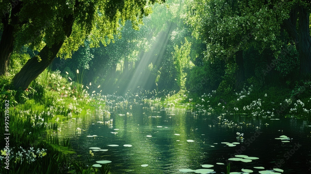 Obraz premium sunlight in the forest