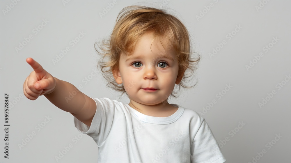 Smiling Toddler with Outstretched Finger Smiling Toddler with Outstretched Finger
