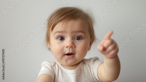 Inquisitive Little Girl Reaching Forward