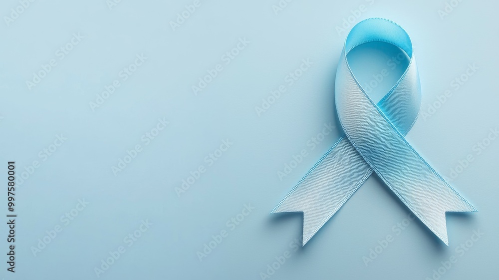 A ribbon with a blue and white stripe is displayed on a blue background A ribbon with a blue and white stripe is displayed on a blue background