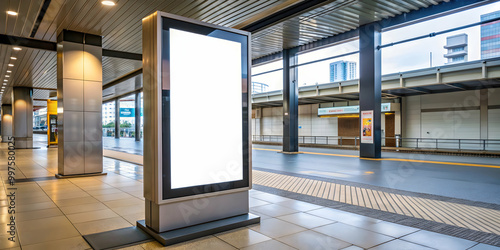 Blank digital display screen for advertising in a public area , mockup, empty, clean, signboard, offers, advertisement, digital