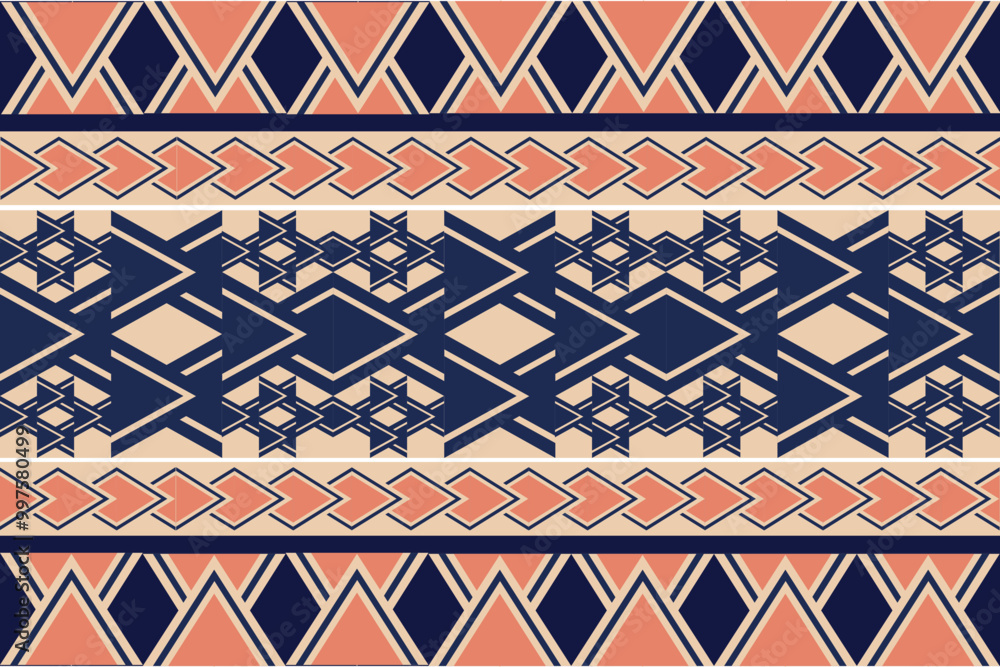 Dark blue and orange geometric patterns that are traditional, ethnic, Navajo, or Native American Indian. designs for clothing, curtains, carpets, sarongs, Hmong, and fabric edges. Dark blue and orange geometric patterns that are traditional, ethnic, Navajo, or Native American Indian. designs for clothing, curtains, carpets, sarongs, Hmong, and fabric edges.
