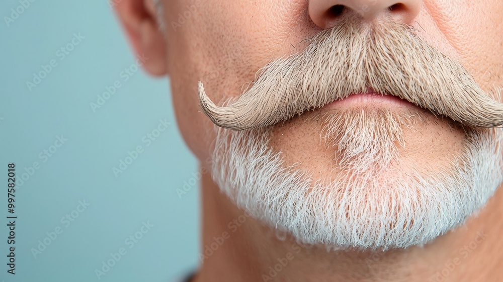 A man with a mustache and white hair A man with a mustache and white hair