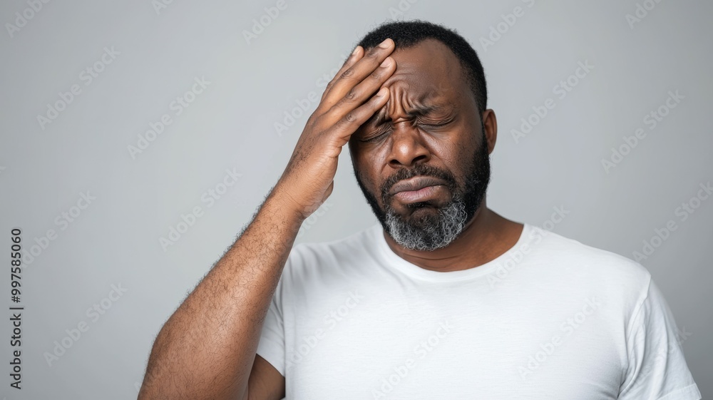 A man with a white shirt and a bald head is shaking his head A man with a white shirt and a bald head is shaking his head