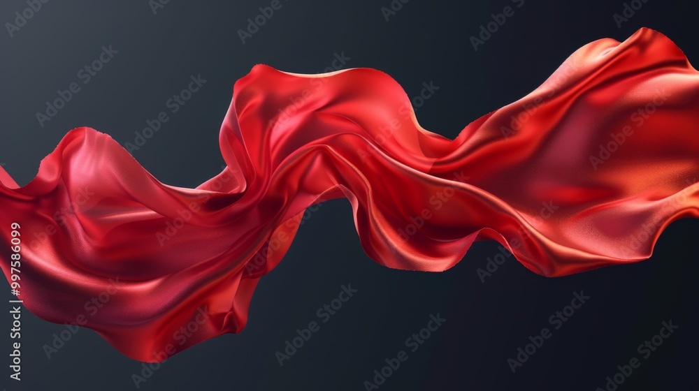 Red Silk Fabric Flowing in the Wind - Abstract Background Red Silk Fabric Flowing in the Wind - Abstract Background