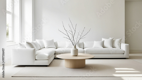 modern living room with white sofa room, interior, sofa, living, furniture, home, design, wall, house, couch, floor, lamp, chair, apartment, table, luxury, armchair, decor, 3d, lounge, comfortable, li