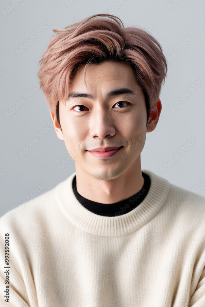 A smiling teenage boy with a cheerful expression, looking directly at the camera in a casual studio setting A smiling teenage boy with a cheerful expression, looking directly at the camera in a casual studio setting