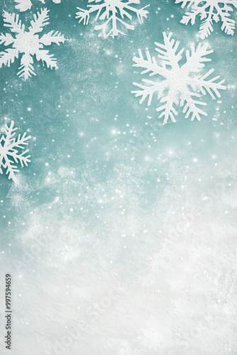 A blue background with snowflakes and a white background with snowflakes