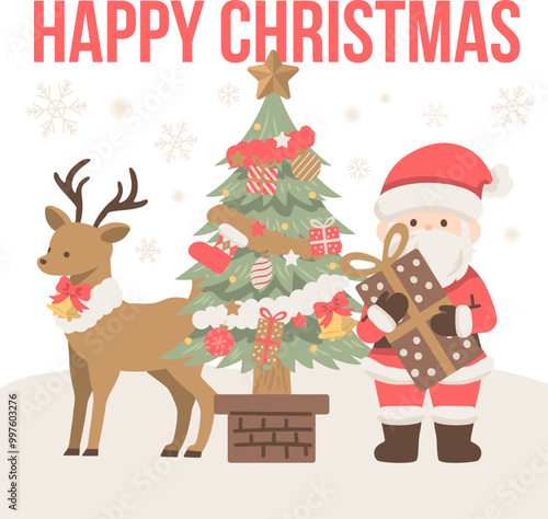 クリスマスを祝うサンタクロース