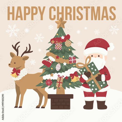クリスマスを祝うサンタクロース