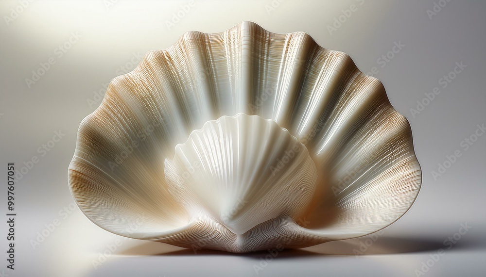 A close-up of a single half-shell with its smooth, curved surface facing the camera, showcase A close-up of a single half-shell with its smooth, curved surface facing the camera, showcase