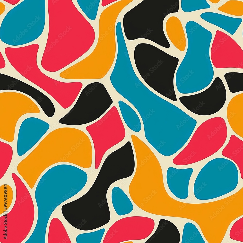 Seamless pattern of abstract geometric twists and turns Seamless pattern of abstract geometric twists and turns