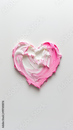pink and white heart made of on_a_solid