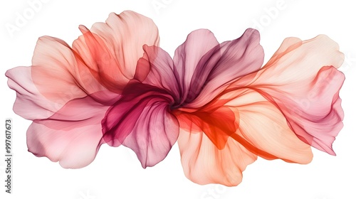 A vibrant, swirling flower illustration featuring shades of pink and coral, embodying beauty and elegance in floral design.