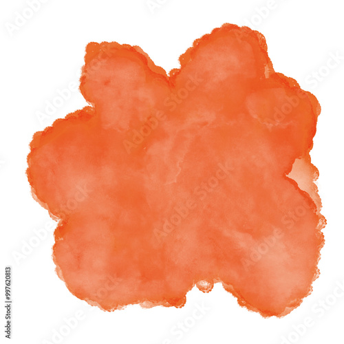 Orange Watercolour Paint Abstract Shape