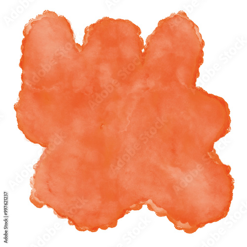 Orange Watercolour Paint Abstract Shape