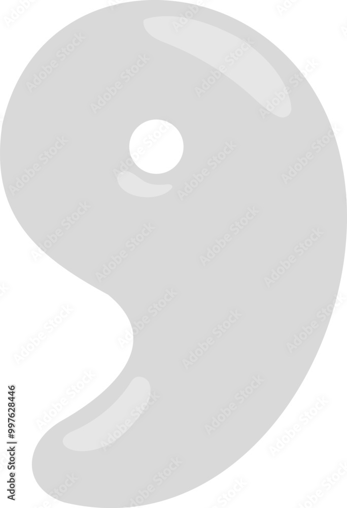 White Crystal Magatama traditional Japanese stone. White Crystal Magatama traditional Japanese stone.